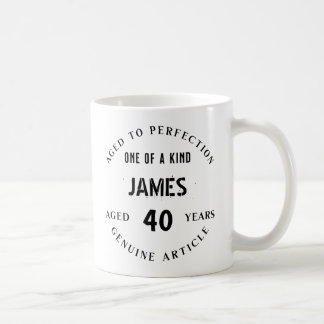 Custom 40th Birthday Mug - Aged to Perfection - Pe