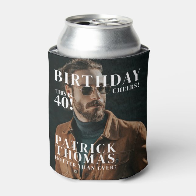 Custom 40th Birthday Party Magazine Cover Cheers Can Cooler (Can Front)