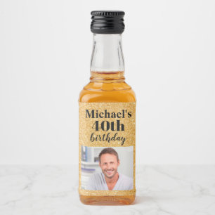 Custom 40th Birthday Party Mini Liquor Favour Labe Bottle Label