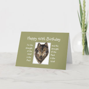 Custom 40th Birthday Wolf Pack Family Quote Card