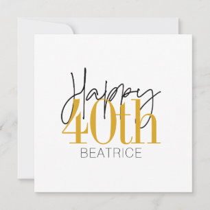 Custom 40th Happy Birthday Card