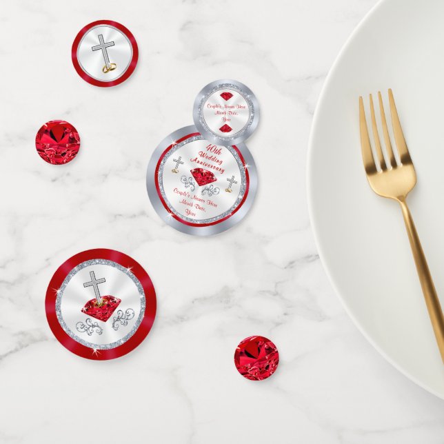 Custom 40th Wedding Anniversary Table Decorations Confetti (Group)