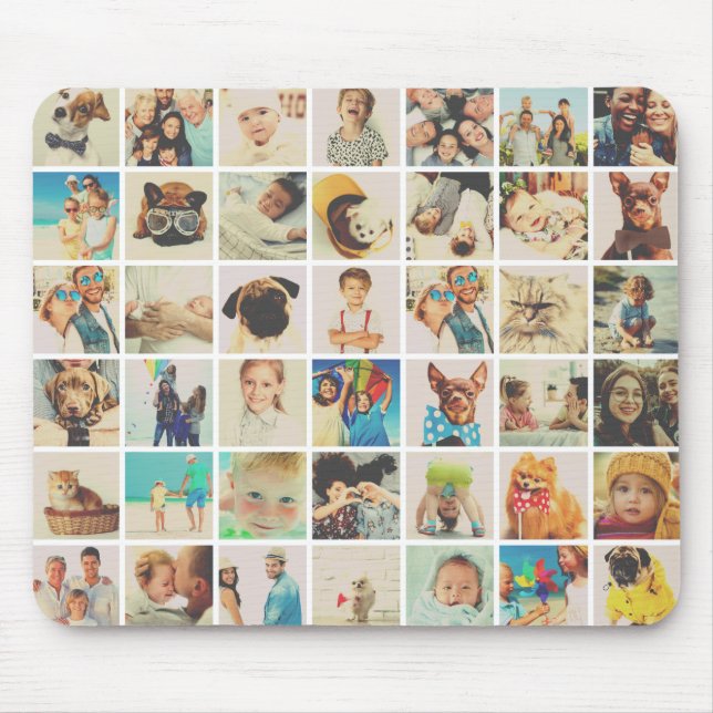 Custom 42 Photos Modern Family & Pet Memories Mouse Mat (Front)