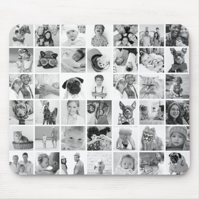 Custom 42 Photos Modern Family & Pet Memories Mouse Mat (Front)