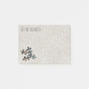Custom 4 Earth Tone Puzzle Pieces Bottom Corner Post-it Notes