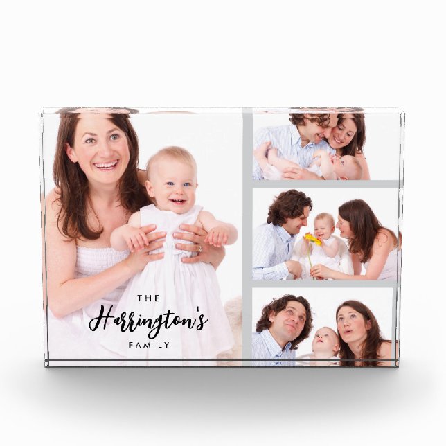 Custom 4 Family Photos Collage Rectangle Frame (Front)