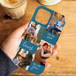 Custom 4 Photo All of Me Loves All of You Blue<br><div class="desc">Personalised Phone case for iphone 13 pro max (and many other models). The case features a custom photo collage with 4 of your favourite photos and the wording "All of Me Loves All of You". The photo template is set up ready for you to add your photos, which are displayed...</div>