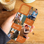 Custom 4 Photo All of Me Loves All of You Brown<br><div class="desc">Personalised Phone case for iphone 13 pro max (and many other models). The case features a custom photo collage with 4 of your favourite photos and the wording "All of Me Loves All of You". The photo template is set up ready for you to add your photos, which are displayed...</div>