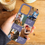Custom 4 Photo All of Me Loves All of You Purple Case-Mate iPhone Case<br><div class="desc">Personalised Phone case for iphone 13 pro max (and many other models). The case features a custom photo collage with 4 of your favourite photos and the wording "All of Me Loves All of You". The photo template is set up ready for you to add your photos, which are displayed...</div>