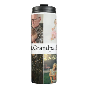 Custom 4 Photo Collage Best Grandpa Ever Thermal Tumbler