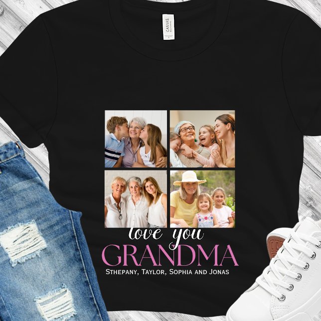 Custom 4 Photo Collage for Grandma - Gift T-Shirt (Creator Uploaded)