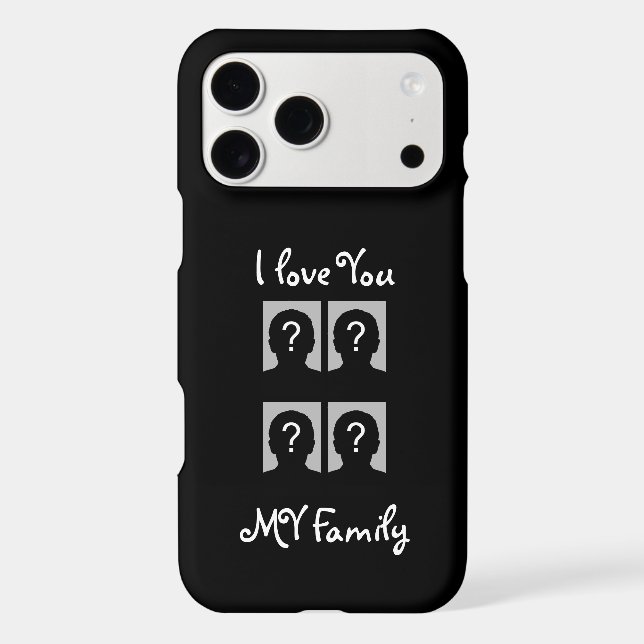 Custom 4 Photo Collage I Love You My Family iPhone (Back)