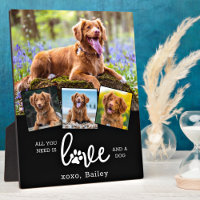 Custom 4 Photo Collage Personalised LOVE and a DOG