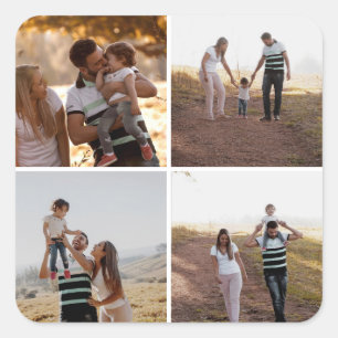 Custom 4 Photo Collage Sticker