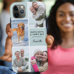 Custom 4 Photo Collage with Positive Quote Seafoam<br><div class="desc">Personalised Phone case for iphone 11 pro max and many other models. The design features a custom photo collage with 4 of your favourite photos, your name and the positive wording "Every day's a happy day". The photo template is set up ready for you to add your photos, working clockwise...</div>