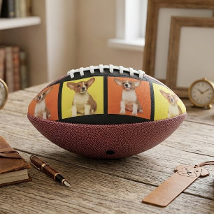 Custom 4 Photo Collage Your Pet Dog Picture On American Football