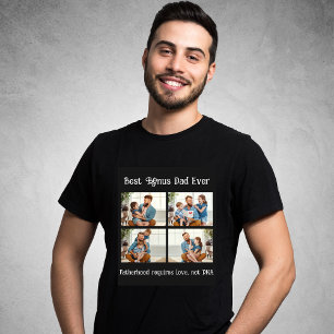 custom 4 photo collages bonus dad fathers day T-Shirt