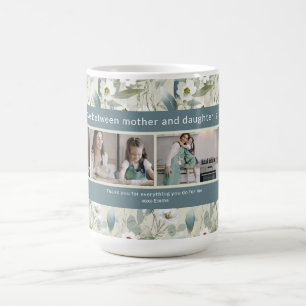 Custom 4 Photo Editable Quote Mothers Day Floral Coffee Mug