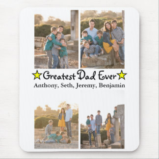 Custom 4 Photo Greatest Dad Ever Father's Day Mouse Mat