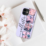 Custom 4 Photo Handwritten Monogram Name Couple Case-Mate iPhone Case<br><div class="desc">This romantic, cool, and modern case is perfect for anyone who wishes to carry their loved one with them. It features four customisable photograph pictures. On top of the photos are black, outlined twisted frames for a unique and contemporary touch. It also displays a place for a monogram name on...</div>