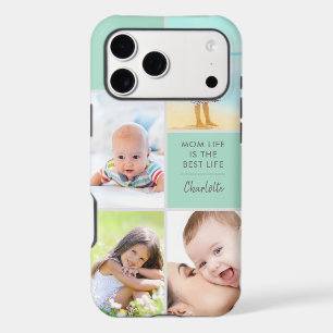 Custom 4 Photo Mum Life is the Best Life Green