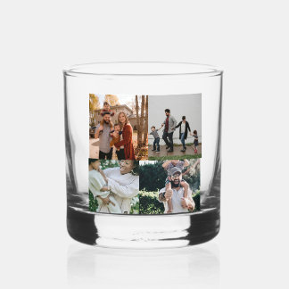 Custom 4 Photo Whiskey Glass