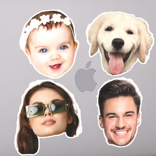 Custom 4 Photos Faces Waterproof Vinyl Stickers
