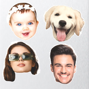 Custom 4 Photos Faces Waterproof Vinyl Stickers