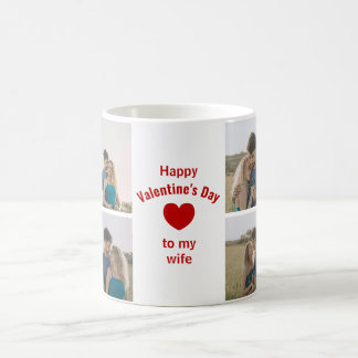 Custom 4 Photos Happy Valentine's Day to Coffee Mug