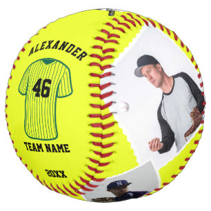 Custom 4 Photos, Team Name , Player Name & Number Softball