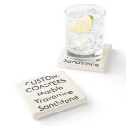 Custom 4" Real Stone Travertine Coasters Cork Back