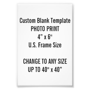 Custom 4" x 6" Photo Print (US Frame Size)
