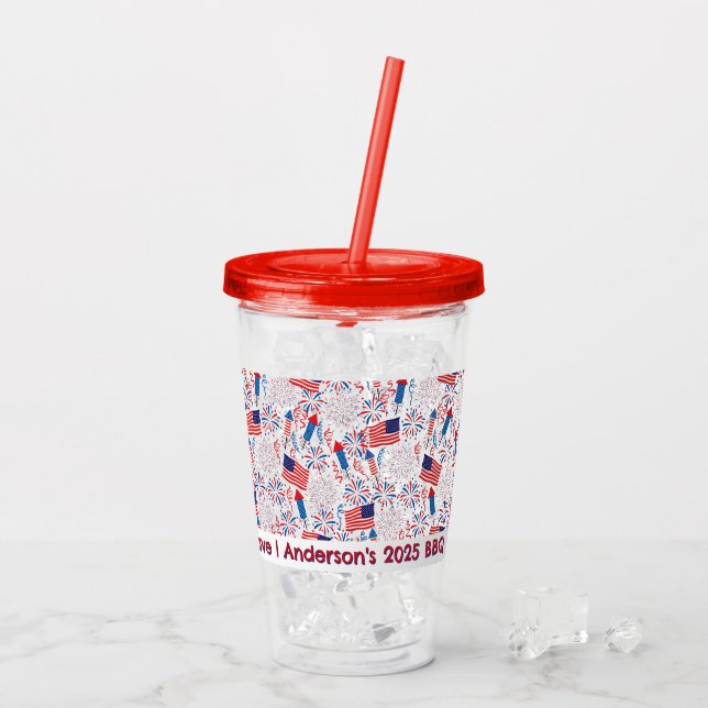 Custom 4th July Acrylic Tumbler (Back Ice)