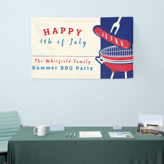 Custom 4th of July Family Summer BBQ Banner (Tradeshow)