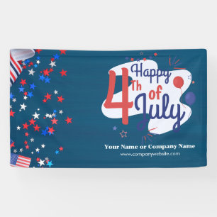 Custom 4th of July USA Flag Theme Business Banner