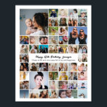 Custom 50 Photo Collage 50th Birthday Gift Poster<br><div class="desc">Turn your favourite photos into a stunning piece of wall art. This custom photo collage poster is the perfect way to tell your story, capturing a lifetime of memories in one beautiful display. With 100% personalisation, you can easily upload your own photos and customise the text, fonts, and colours to...</div>