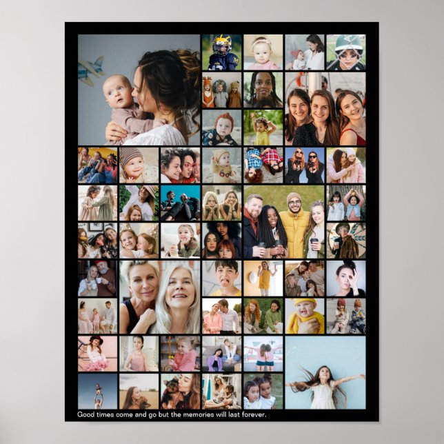 Custom 50 Picture Photo Collage Memory Display Poster (Front)