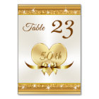 Custom 50th Anniversary Gold Table NUMBER Cards