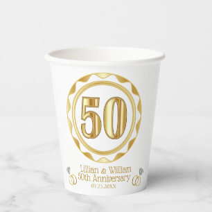 Custom 50th Anniversary or Birthday, etc... Paper Cups