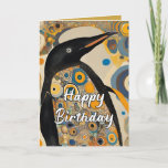 Custom 50th Art Nouveau Penguin Birthday  Thank You Card<br><div class="desc">Beautiful art nouveau penguin themed 50th birthday card.

Customise the inside messages for any person,  or milestone year.</div>