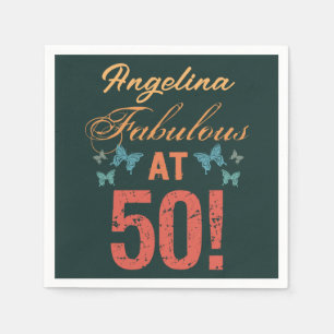 Custom 50th Birthday Fabulous Napkin