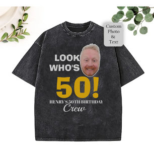 Custom 50th Birthday Face Photo T-Shirt – FT-Shirt