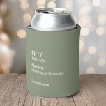 Custom 50th Birthday Funny Museum Label Chic Can Cooler<br><div class="desc">Toast the big 5‑0 with this “FIFTY” museum label–style birthday can cooler, perfect for milestone celebrations and girls’ nights. Featuring clean gallery‑inspired typography with customizable birth years (19XX–20XX), a witty “Medium: Champagne & Perspective” line, and “Limited Edition” caption, it adds a clever, artful touch to any 50th birthday party. This...</div>