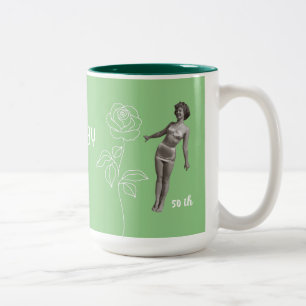 Custom 50th birthday gift happy birthday mummy Two-Tone coffee mug