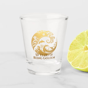 Custom 50th Birthday Gold Shot Glass
