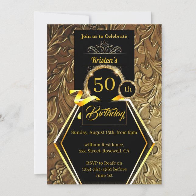 Custom 50th birthday Invitation (Front)