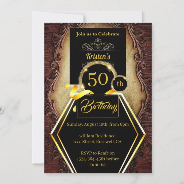 Custom 50th birthday Invitation (Front)