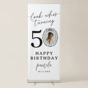 Custom 50th Birthday Photo Retractable Banner