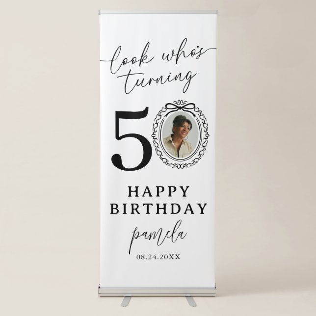 Custom 50th Birthday Photo Retractable Banner (Front)