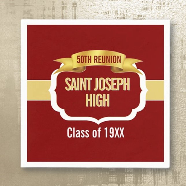 Custom 50th Class Reunion  Napkin (Creator Uploaded)
